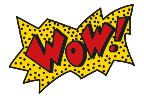 An animation of the word 'Wow'